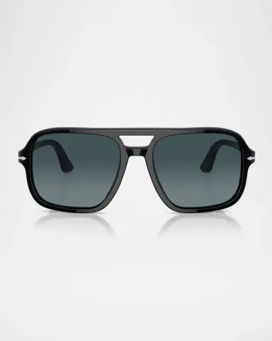 Persol Men's Double-Bridge Acetate Aviator Sunglasses | Thumbnail 3 Persol Men's Double-Bridge Acetate Aviator Sunglasses | Thumbnail 3