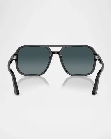 Persol Men's Double-Bridge Acetate Aviator Sunglasses | Thumbnail 4 Persol Men's Double-Bridge Acetate Aviator Sunglasses | Thumbnail 4