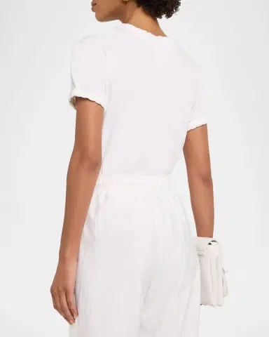 Cinq à Sept Short-Sleeve Braided Tee | Thumbnail 3 Cinq à Sept Short-Sleeve Braided Tee | Thumbnail 3