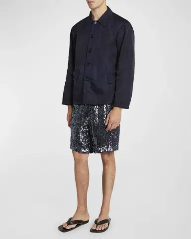 Dries Van Noten Men's Piperi Sequin Shorts | Thumbnail 2 Dries Van Noten Men's Piperi Sequin Shorts | Thumbnail 2