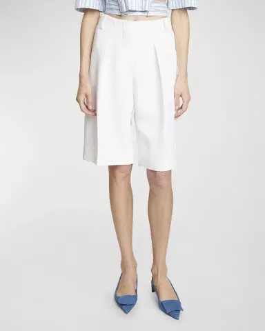 Jacquemus Ovalo High-Rise Pleated Straight-Leg Bermuda Shorts | Thumbnail 2 Jacquemus Ovalo High-Rise Pleated Straight-Leg Bermuda Shorts | Thumbnail 2