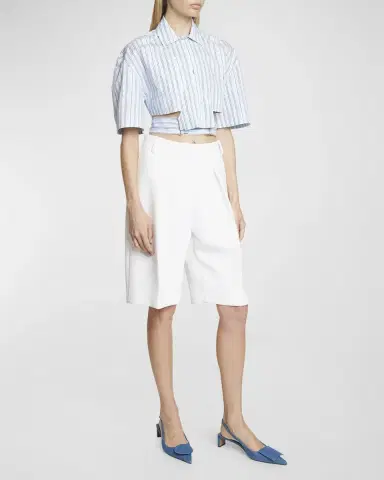 Jacquemus Ovalo High-Rise Pleated Straight-Leg Bermuda Shorts | Thumbnail 3 Jacquemus Ovalo High-Rise Pleated Straight-Leg Bermuda Shorts | Thumbnail 3