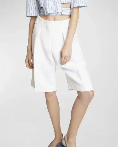 Jacquemus Ovalo High-Rise Pleated Straight-Leg Bermuda Shorts | Thumbnail 7 Jacquemus Ovalo High-Rise Pleated Straight-Leg Bermuda Shorts | Thumbnail 7