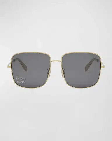 Celine Embellished Triomphe Metal Square Sunglasses | Thumbnail 3 Celine Embellished Triomphe Metal Square Sunglasses | Thumbnail 3