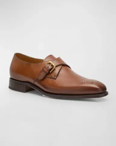 Ralph Lauren Purple Label Men's Darnell II Leather Monk-Strap Loafers | Thumbnail 3 Ralph Lauren Purple Label Men's Darnell II Leather Monk-Strap Loafers | Thumbnail 3