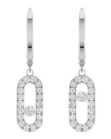Messika MOVE UNO 18K WHITE GOLD HOOP EARRINGS | Thumbnail 1 Messika MOVE UNO 18K WHITE GOLD HOOP EARRINGS | Thumbnail 1