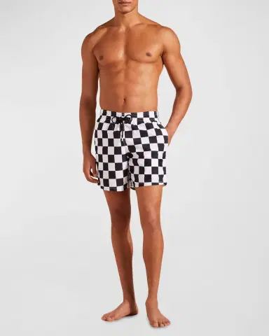 Vilebrequin Men's Damier Check Swim Trunks | Thumbnail 2 Vilebrequin Men's Damier Check Swim Trunks | Thumbnail 2