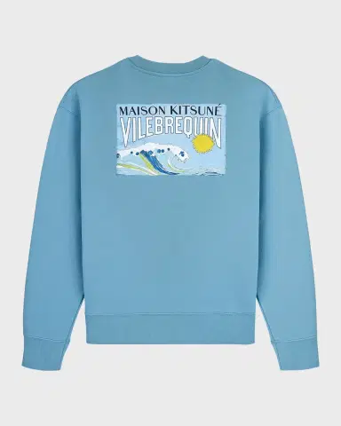 Vilebrequin x Maison Kitsune Men's Wave Sweatshirt | Thumbnail 4 Vilebrequin x Maison Kitsune Men's Wave Sweatshirt | Thumbnail 4