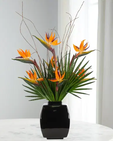NDI Bird of Paradise 41" Faux Floral Arrangement in Ceramic Vase | Thumbnail 1 NDI Bird of Paradise 41" Faux Floral Arrangement in Ceramic Vase | Thumbnail 1