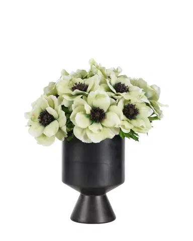 NDI Green Anemones 12" Faux Floral Arrangement in Ceramic Vase | Thumbnail 1 NDI Green Anemones 12" Faux Floral Arrangement in Ceramic Vase | Thumbnail 1