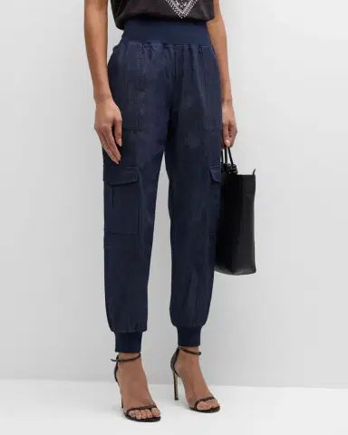 Cinq à Sept Giles Denim Jogger Pants | Thumbnail 4 Cinq à Sept Giles Denim Jogger Pants | Thumbnail 4