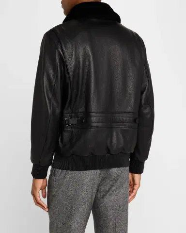 Brioni Men's Soft Grain Deerskin Bomber Jacket | Thumbnail 3 Brioni Men's Soft Grain Deerskin Bomber Jacket | Thumbnail 3