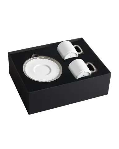 L'Objet Soie Tressee Silver Espresso Cup & Saucer | Thumbnail 1 L'Objet Soie Tressee Silver Espresso Cup & Saucer | Thumbnail 1