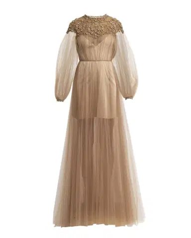 Valentino Garavani Crystal Embroidered Lace Long-Sleeve Pleated Tulle Gown | Thumbnail 1 Valentino Garavani Crystal Embroidered Lace Long-Sleeve Pleated Tulle Gown | Thumbnail 1