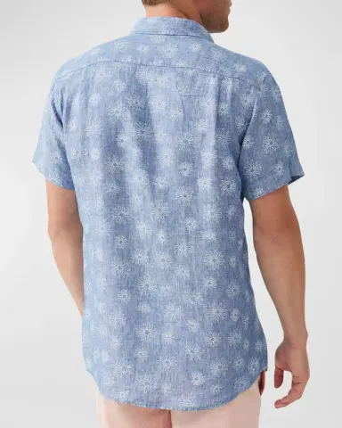 Rodd & Gunn Men's Carleton Embroidered Chambray Short-Sleeve Shirt | Thumbnail 2 Rodd & Gunn Men's Carleton Embroidered Chambray Short-Sleeve Shirt | Thumbnail 2