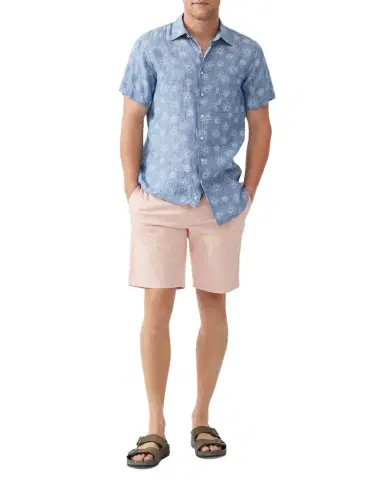 Rodd & Gunn Men's Carleton Embroidered Chambray Short-Sleeve Shirt | Thumbnail 1 Rodd & Gunn Men's Carleton Embroidered Chambray Short-Sleeve Shirt | Thumbnail 1