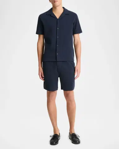 Vince Men 's Stretch Boucle Camp Shirt | Thumbnail 3 Vince Men 's Stretch Boucle Camp Shirt | Thumbnail 3