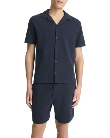 Vince Men 's Stretch Boucle Camp Shirt | Thumbnail 1 Vince Men 's Stretch Boucle Camp Shirt | Thumbnail 1