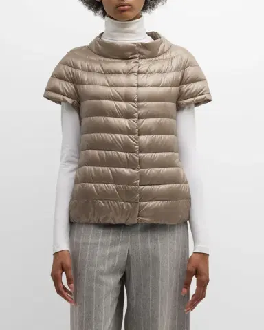 Herno Emilia Water-Resistant Ultralight Nylon Puffer Cape | Thumbnail 2 Herno Emilia Water-Resistant Ultralight Nylon Puffer Cape | Thumbnail 2
