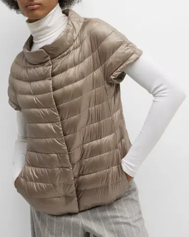 Herno Emilia Water-Resistant Ultralight Nylon Puffer Cape | Thumbnail 7 Herno Emilia Water-Resistant Ultralight Nylon Puffer Cape | Thumbnail 7