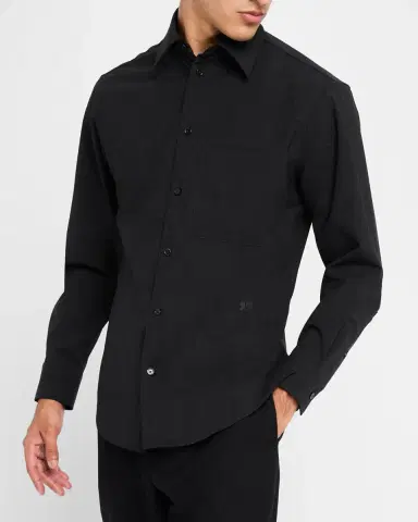 Burberry Men's Stretch Wool Sport Shirt | Thumbnail 5 Burberry Men's Stretch Wool Sport Shirt | Thumbnail 5