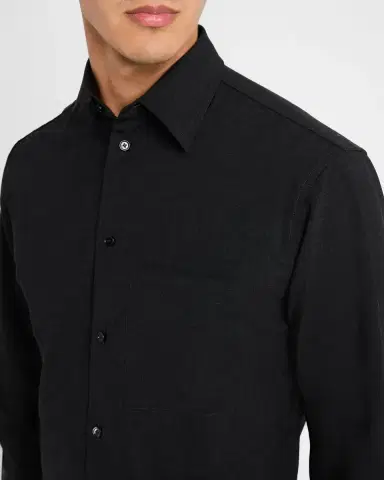 Burberry Men's Stretch Wool Sport Shirt | Thumbnail 6 Burberry Men's Stretch Wool Sport Shirt | Thumbnail 6