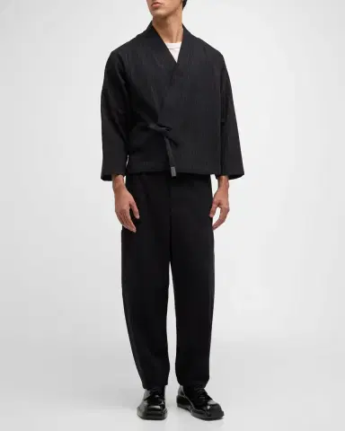 Kenzo Men 's Striped Kimono Jacket | Thumbnail 2 Kenzo Men 's Striped Kimono Jacket | Thumbnail 2