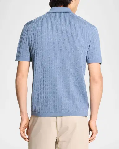 Theory Men's Cable-Knit Polo Sweater | Thumbnail 2 Theory Men's Cable-Knit Polo Sweater | Thumbnail 2