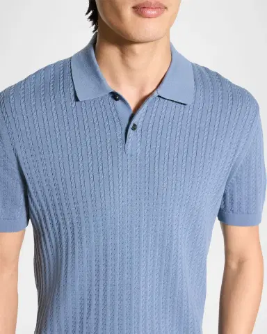 Theory Men's Cable-Knit Polo Sweater | Thumbnail 5 Theory Men's Cable-Knit Polo Sweater | Thumbnail 5