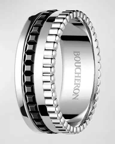 Boucheron Quatre 18K White Gold Black Edition Small Band Ring | Thumbnail 3 Boucheron Quatre 18K White Gold Black Edition Small Band Ring | Thumbnail 3