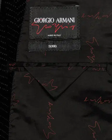 Giorgio Armani Men's Velvet Fishbone-Print Dinner Jacket | Thumbnail 6 Giorgio Armani Men's Velvet Fishbone-Print Dinner Jacket | Thumbnail 6