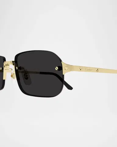 Cartier Men 's Metal Rimless Rectangle Sunglasses | Thumbnail 2 Cartier Men 's Metal Rimless Rectangle Sunglasses | Thumbnail 2
