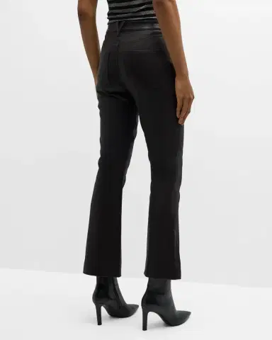 Veronica Beard Carson Leather High-Rise Ankle Flare Jeans | Thumbnail 3 Veronica Beard Carson Leather High-Rise Ankle Flare Jeans | Thumbnail 3