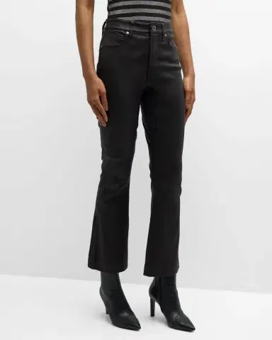 Veronica Beard Carson Leather High-Rise Ankle Flare Jeans | Thumbnail 4 Veronica Beard Carson Leather High-Rise Ankle Flare Jeans | Thumbnail 4
