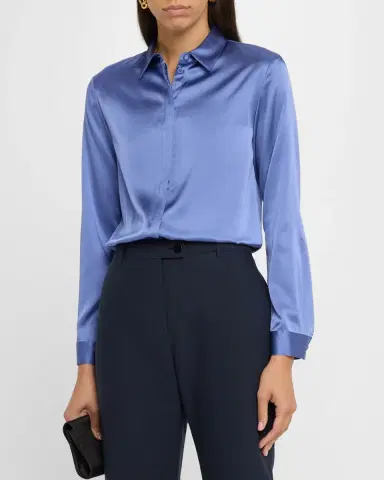 Emporio Armani Button-Down Shiny Silk Blouse | Thumbnail 3 Emporio Armani Button-Down Shiny Silk Blouse | Thumbnail 3