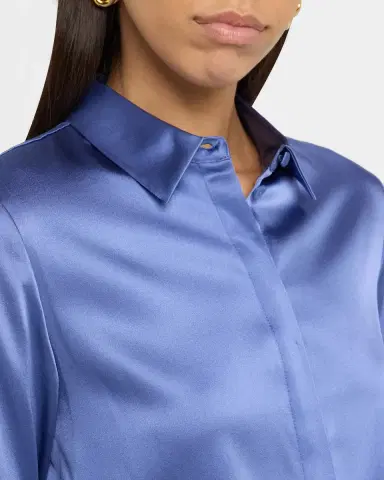 Emporio Armani Button-Down Shiny Silk Blouse | Thumbnail 4 Emporio Armani Button-Down Shiny Silk Blouse | Thumbnail 4