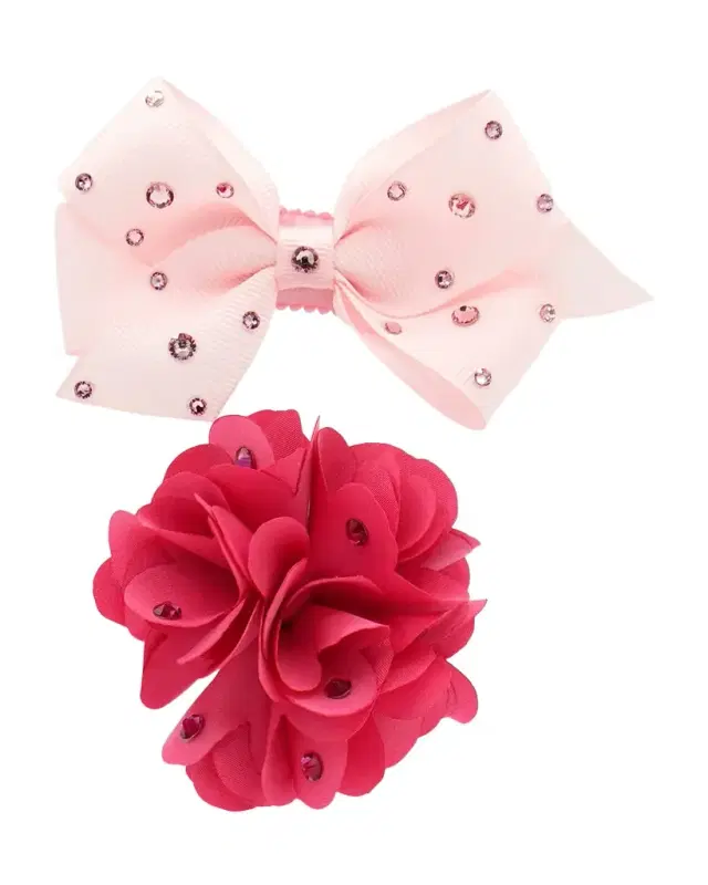 Girl 's 2-Pack Flower & Bow Clip Girl 's 2-Pack Flower & Bow Clip