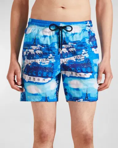 Vilebrequin Men's Paris-Print Swim Shorts | Thumbnail 2 Vilebrequin Men's Paris-Print Swim Shorts | Thumbnail 2