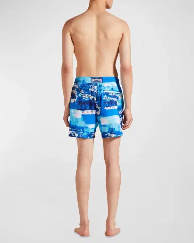 Vilebrequin Men's Paris-Print Swim Shorts | Thumbnail 4 Vilebrequin Men's Paris-Print Swim Shorts | Thumbnail 4
