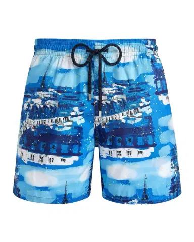 Vilebrequin Men's Paris-Print Swim Shorts | Thumbnail 1 Vilebrequin Men's Paris-Print Swim Shorts | Thumbnail 1
