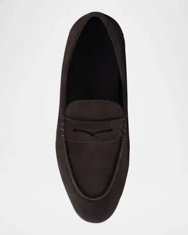 Giorgio Armani Men's Suede Driver Penny Loafers | Thumbnail 3 Giorgio Armani Men's Suede Driver Penny Loafers | Thumbnail 3