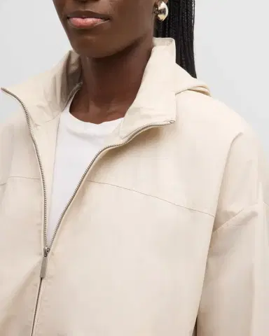 Emporio Armani Cropped Technical Cotton Windbreaker | Thumbnail 5 Emporio Armani Cropped Technical Cotton Windbreaker | Thumbnail 5