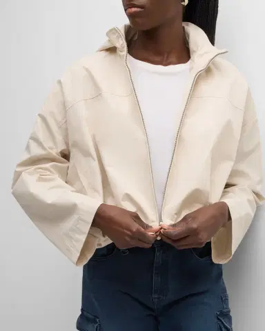 Emporio Armani Cropped Technical Cotton Windbreaker | Thumbnail 7 Emporio Armani Cropped Technical Cotton Windbreaker | Thumbnail 7