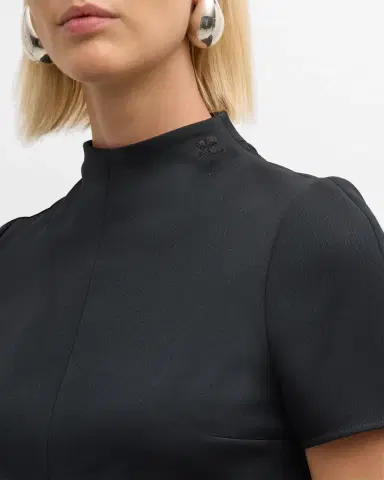 Courrèges Short-Sleeve Twill A-Line Mini Dress | Thumbnail 5 Courrèges Short-Sleeve Twill A-Line Mini Dress | Thumbnail 5