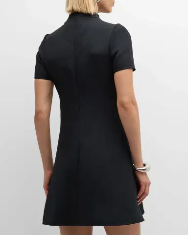 Courrèges Short-Sleeve Twill A-Line Mini Dress | Thumbnail 6 Courrèges Short-Sleeve Twill A-Line Mini Dress | Thumbnail 6