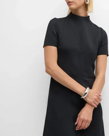 Courrèges Short-Sleeve Twill A-Line Mini Dress | Thumbnail 7 Courrèges Short-Sleeve Twill A-Line Mini Dress | Thumbnail 7