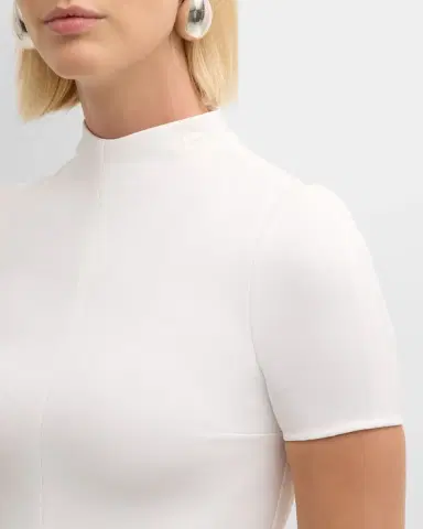 Courrèges Short-Sleeve Twill A-Line Mini Dress | Thumbnail 8 Courrèges Short-Sleeve Twill A-Line Mini Dress | Thumbnail 8