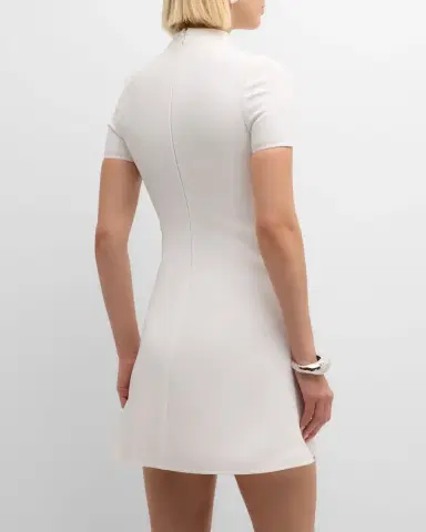 Courrèges Short-Sleeve Twill A-Line Mini Dress | Thumbnail 9 Courrèges Short-Sleeve Twill A-Line Mini Dress | Thumbnail 9