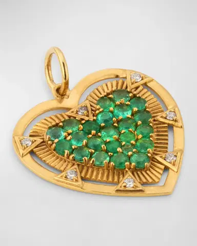 Siena Jewelry 14k Yellow Gold Emerald Heart Charm | Thumbnail 2 Siena Jewelry 14k Yellow Gold Emerald Heart Charm | Thumbnail 2
