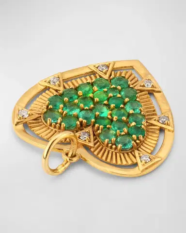 Siena Jewelry 14k Yellow Gold Emerald Heart Charm | Thumbnail 3 Siena Jewelry 14k Yellow Gold Emerald Heart Charm | Thumbnail 3